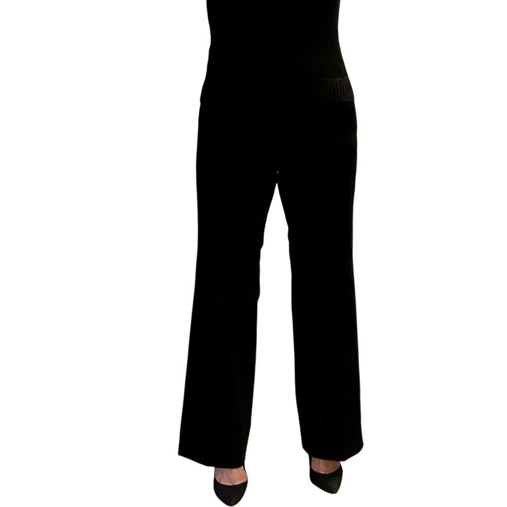 Ann Taylor Black Velveteen Pants High Waist Wide Leg Straight Leg Trouser 8 - Picture 16 of 16